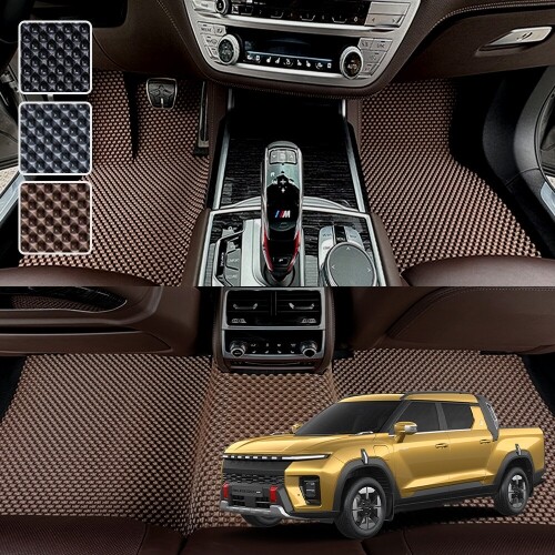 닥쏘오토,무쏘EV 전용 3D 엠보싱 차세대 고무매트 1열2열 세트 (2025~)