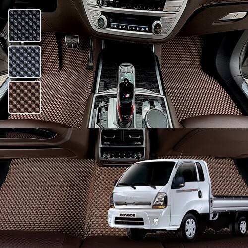 닥쏘오토,봉고3 더블캡 전용 3D 엠보싱 차세대 고무매트 1열2열 세트